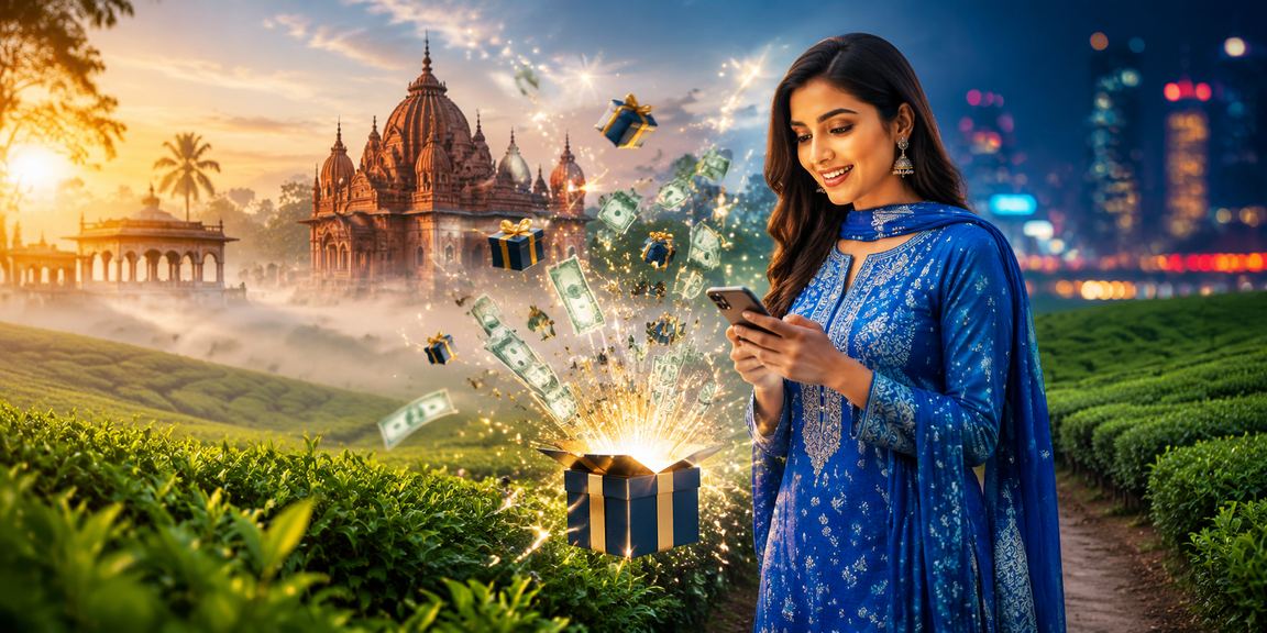 মোবাইল ক্যাসিনো ভিউ এবং বাঙালি পোষাক পরিহিত মডেল